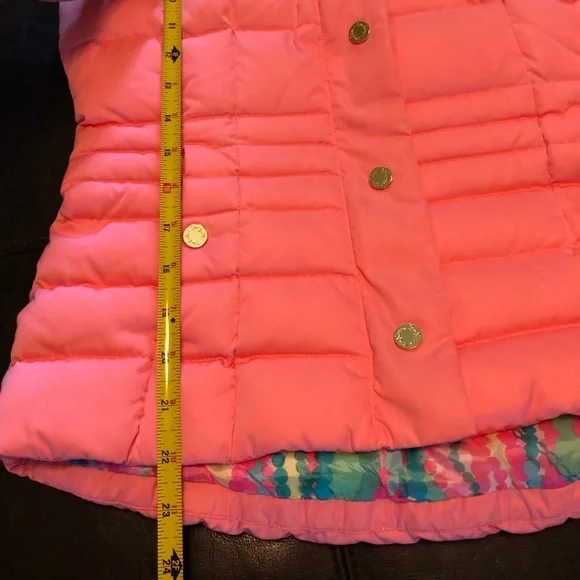 Lilly Pulitzer Lauren Down Puffer Vest Salmon Pink Sz S EUC! - Picture 12 of 12